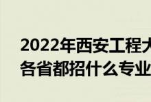 2022年西安工程大学招生计划及招生人数（各省都招什么专业）