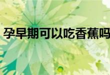 孕早期可以吃香蕉吗（孕早期可以吃韭菜吗）