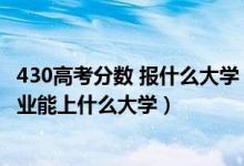 430高考分数 报什么大学（2022高考430分报大数据技术专业能上什么大学）