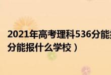 2021年高考理科536分能报什么学校（2022年高考理科440分能报什么学校）