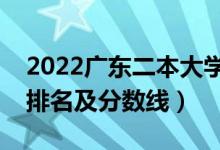 2022广东二本大学有哪些（文理科二本大学排名及分数线）