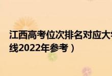 江西高考位次排名对应大学有哪些（位次对应大学最低分数线2022年参考）