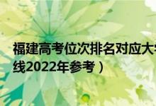 福建高考位次排名对应大学有哪些（位次对应大学最低分数线2022年参考）