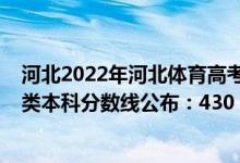 河北2022年河北体育高考分数线（2022河北高考物理学科类本科分数线公布：430）