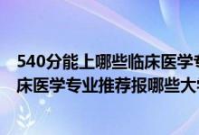 540分能上哪些临床医学专业的院校（2022高考460分学临床医学专业推荐报哪些大学）