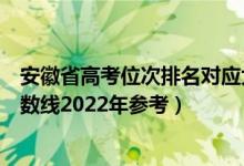 安徽省高考位次排名对应大学有哪些（位次对应大学最低分数线2022年参考）