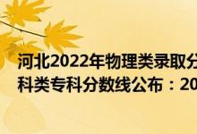 河北2022年物理类录取分数线预测（2022河北高考物理学科类专科分数线公布：200）