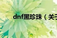 dnf黑珍珠（关于dnf黑珍珠的介绍）