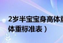 2岁半宝宝身高体重标准表（2岁半宝宝身高体重标准表）