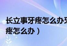 长立事牙疼怎么办牙床肉疼都肿了（长立事牙疼怎么办）