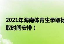 2021年海南体育生录取标准（2022海南高考体育类本科录取时间安排）