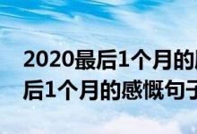 2020最后1个月的朋友圈文案说说（2020最后1个月的感慨句子）