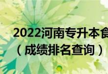 2022河南专升本食品科学与工程一分一段表（成绩排名查询）