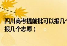 四川高考提前批可以报几个志愿（2022西藏高专提前批可以报几个志愿）