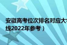 安徽高考位次排名对应大学有哪些（位次对应大学最低分数线2022年参考）