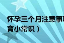 怀孕三个月注意事项（孕妈妈要知道的5个孕育小常识）