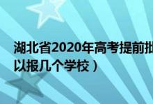 湖北省2020年高考提前批（2022湖北省高考提前批志愿可以报几个学校）