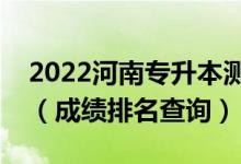 2022河南专升本测控技术与仪器一分一段表（成绩排名查询）