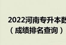 2022河南专升本数学与应用数学一分一段表（成绩排名查询）