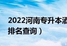 2022河南专升本酒店管理一分一段表（成绩排名查询）