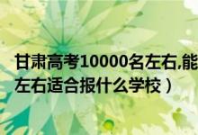 甘肃高考10000名左右,能上什么大学（甘肃高考位次20000左右适合报什么学校）