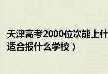 天津高考2000位次能上什么大学（天津高考位次42000左右适合报什么学校）