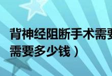 背神经阻断手术需要多少钱（背神经阻断手术需要多少钱）