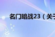 名门暗战23（关于名门暗战23的介绍）