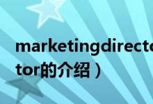 marketingdirector（关于marketingdirector的介绍）