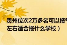 贵州位次2万多名可以报考哪些学校（贵州高考位次50000左右适合报什么学校）