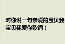 对你说一句亲爱的宝贝我爱你是什么歌（对你说一句亲爱的宝贝我爱你歌词）