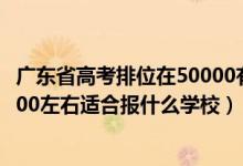 广东省高考排位在50000有学校选择吗（广东高考位次100000左右适合报什么学校）