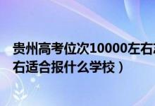 贵州高考位次10000左右志愿填报（贵州高考位次60000左右适合报什么学校）