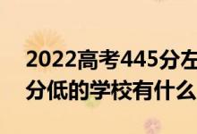 2022高考445分左右有哪些二本大学（各省分低的学校有什么）