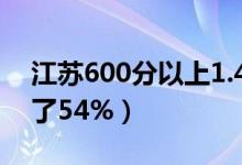 江苏600分以上1.4万多人（本科上线率达到了54%）