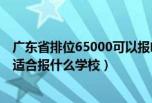 广东省排位65000可以报啥学校（广东高考位次60000左右适合报什么学校）