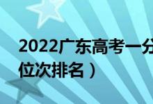 2022广东高考一分一段表（本专科最新成绩位次排名）