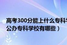 高考300分能上什么专科学校（2022年高考200到300分的公办专科学校有哪些）