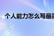 个人能力怎么写最简单（个人能力怎么写）