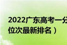 2022广东高考一分一段表公布（历史类成绩位次最新排名）