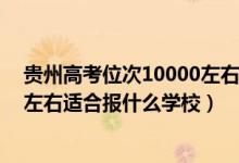 贵州高考位次10000左右志愿填报（贵州高考位次110000左右适合报什么学校）