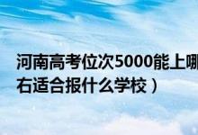 河南高考位次5000能上哪些大学（河南高考位次210000左右适合报什么学校）