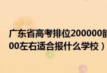 广东省高考排位200000能上什么大学（广东高考位次130000左右适合报什么学校）