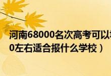 河南68000名次高考可以填什么学校（河南高考位次230000左右适合报什么学校）