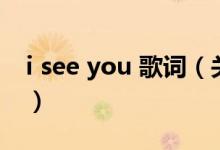 i see you 歌词（关于i see you 歌词的介绍）