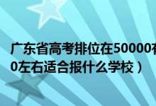 广东省高考排位在50000有学校选择吗（广东高考位次60000左右适合报什么学校）