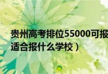 贵州高考排位55000可报学校（贵州高考位次110000左右适合报什么学校）