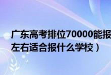 广东高考排位70000能报什么学校（广东高考位次120000左右适合报什么学校）