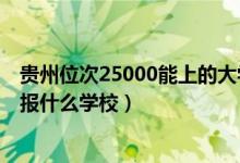 贵州位次25000能上的大学（贵州高考位次40000左右适合报什么学校）