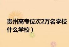 贵州高考位次2万名学校（贵州高考位次30000左右适合报什么学校）